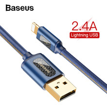 Baseus 2.4A USB Cable Fast Charger Charging Cable for iPhone X Xs XR 8 7 6 5 Denim Jeans Design Mobile Phone Charger Data Cord 2024 - buy cheap