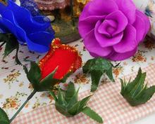 DIY material de rosa/rose bases, folhas artificiais para meia de nylon de acessórios para flores para festa de casamento (100 pçs/lote) MSMF035 2024 - compre barato