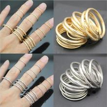 16pcs/Set  Punk Stackable Plain Band Above Knuckle Midi Finger Thin Rings  Bijou Statement Jewelry Minimalist 2024 - buy cheap