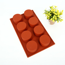 Herramientas redondas de silicona para pastel de 8 agujeros, 3D, hecho a mano, gelatina para "Cupcake", galleta de pudín, Mini magdalenas, jabonera, DIY 2024 - compra barato