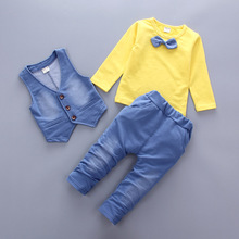 Primavera outono meninos conjuntos de roupas crianças casual manga longa camisa + calças 2 pçs conjuntos de roupas para meninos crianças 2024 - compre barato