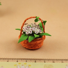 G05-X106 children baby gift Toy 1:12 Dollhouse mini Furniture Miniature baby mini flower Basket lily 1pcs 2024 - buy cheap