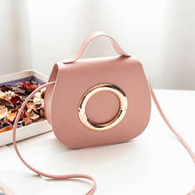Women Simple Small Crossbody Bag Fashion Pure Color Metal ring Leather Messenger Shoulder Bag Sac Main Femme 2024 - buy cheap