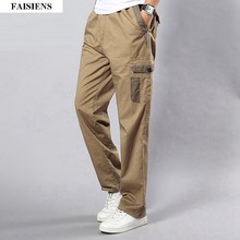 Large Size 5XL 135KG Men Summer spring Cargo Pants Stretch Trousers Military Safari Style Pocket Khaki Straight Pants 2024 - buy cheap