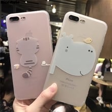 Милый чехол с животными для 6 6s Plus X XR Xs Max 3D Силиконовый мягкий чехол для телефона для iPhone X XS XR MAX 6 6s Plus TPU чехол 2024 - купить недорого