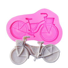 Molde de silicona 3D con forma de bicicleta, herramientas de decoración de pasteles de bicicleta, molde para magdalenas, T1038 2024 - compra barato