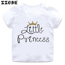 Camiseta con estampado de letras de princesas para niños y niñas, ropa divertida informal para bebés, camiseta de manga corta de verano, HKP5236 2024 - compra barato