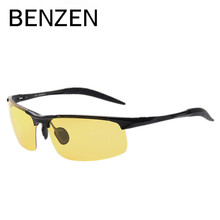 BENZEN очки ночного видения мужские желтые линзы из сплава очки ночного видения для вождения с чехлом 8001 2024 - купить недорого
