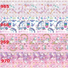 NEW sales 50 yards cartoon Unicorn ribbon printed grosgrain bows ribbons DIY free shipping B 2024 - buy cheap