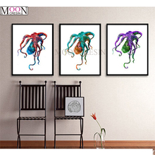 DIY Diamond Painting Cross Stitch Triptych Colourful Octopus Diamond Embroidery Square Full Drill Diamond Mosaic Gift Decoration 2024 - buy cheap