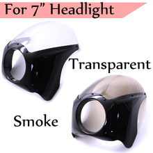 7" Glossy Black Headlight Fairing Cowl Mask Transparent Smoke For Road King Electra Glide Sportster 883 1200 XL883 XL1200 Dyna 2024 - buy cheap