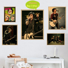 Green Day Band Poster Retro Kraft Paper Punk Rock Music Star Poster Cafe Bar Wall Decoration Poster 2024 - buy cheap