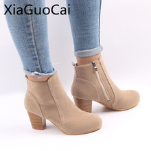 European and American Women Martin Boots Autumn and Winter Female Ankle Boots Chelsea Boots Big Size Women's Shoes 2024 - buy cheap