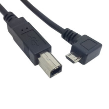 30 см Угловой 90 градусов Micro USB OTG к стандарту B Тип принтера сканер жесткого диска кабель 2024 - купить недорого