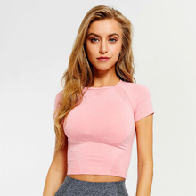 SALSPOR Women Sexy Plain T-Shirt Fitness Tightening Navel Tops Brand New Casual Tee Summer Female T Shirt Cute Cropped New 2024 - buy cheap