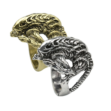 Кольцо AVP с инопланетянином и хищником, кольцо в стиле панк, инопланетный воин, крутые ювелирные изделия с животными, черепа, кольцо байкера для мужчин, женщин 2024 - купить недорого