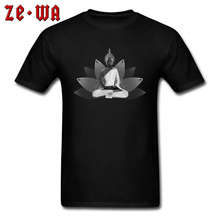 Men T Shirt Buddha Print Tops Tees 3D Black T-shirt Buddhism 100% Cotton Sweater Short Sleeve Tshirt Summer Autumn Gift 2024 - buy cheap