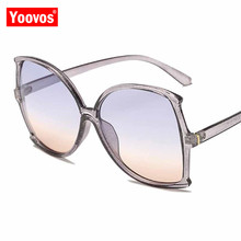 Yoovos óculos de sol feminino quadrados, armação grande, retrô gradiente, vintage, modelo de marca, uv400, 2021 2024 - compre barato