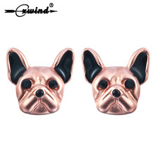 Cxwind новые модные золотые 3d серьги-гвоздики с головой животного, французские серьги с бульдогом, серьги-гвоздики в виде собаки для женщин и девочек, подарок для детей 2024 - купить недорого