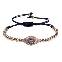 Anil Arjandas Bracelets 24K Gold Color Color Beads & Evil Eye Spacer Briading Macrame Bracelet Pulseira Feminina 2024 - buy cheap
