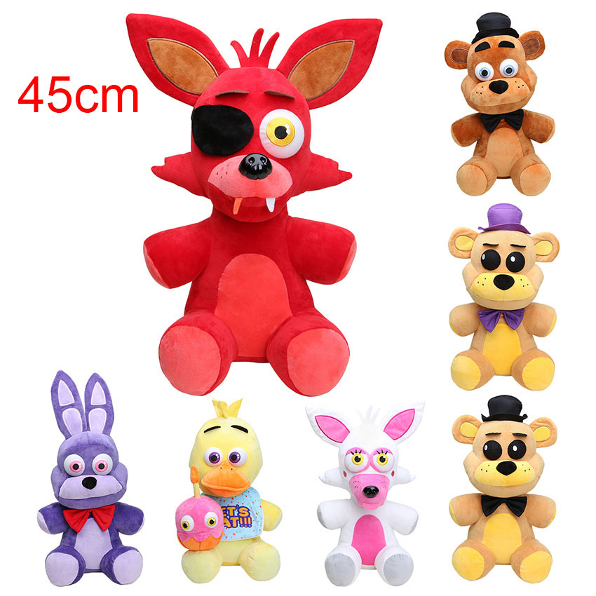 25 cm Fnaf Boneca De Pelúcia Urso Freddy Foxy Chica Bonnie Stuffed Plush  Toys Kid Crianças Bonecas Crianças Brinquedo