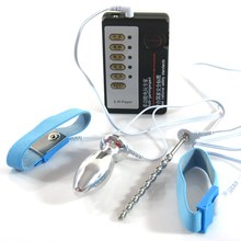 Electric Shock Oval-Shaped Anal Plug+2Penis Rings+Urethral Plug Home Medical Themed Toy Pulse Physical Therapy I9-1-73N 2024 - buy cheap