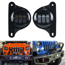 Refletor frontal de neblina led para carros jeep wrangler jk, 2007-2017, 10 ° aniversário, 4 lâmpadas, 12v, 30w 2024 - compre barato