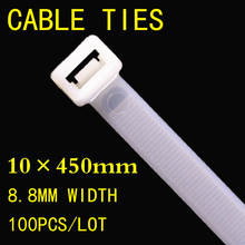 Gravata de fio de nylon com fecho preto e branco, linha fixa de computador com fechamento de fio para rede, 10x100mm, 450 2024 - compre barato