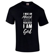 EU Era Um Ateu Até EU Realizado EU Sou Deus Presente Engraçado T-Shirt S-3XL Nova T Camisas Engraçadas de T Topos nova Unisex Engraçado Tops 2024 - compre barato