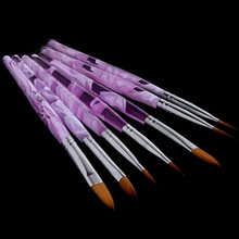 6 Size Acrylic Sable Nail Art Brush Design Dotting Painting Drawing Polish Gel UV Line Decoration Crystal Pen Set Dotting Tools 2024 - buy cheap