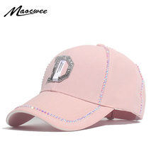 MAOCWEE Rhinestone Baseball Caps Women Colorful Diamond Caps D letter Hip-pop Hat Casual Snapback Cap Female Casquette Sun Hat 2024 - buy cheap