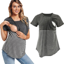 Patchwork Pregnancy Tops Striped Maternity Tees Maternity Clothes For Pregnant Women Top T-shirts Maternity Clothing 2019 Spring 2024 - buy cheap