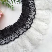 10M/Lot mesh lace accessories pleated lace DIY materila  white lace fabric  TX1008 2024 - buy cheap