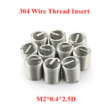 100pcs M2*0.4*2.5D Wire Thread Insert 304 Stainless steel M2 Screw Bushing, M2*2.5D Wire Screw Sleeve Thread Repair Insert 2024 - buy cheap