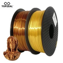 TOPZEAL High Quality PLA Silk Filament 1KG 1.75mm Golden Silver Copper Lavender Pink Silky Texture Feeling 3D Printing Material 2024 - buy cheap