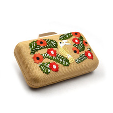 2019 New Embroidery Print Straw Women'S Bag Evening Party Clutch Female Vintage Casual Chain Bags For Women Beach Rattan Purse 2024 - buy cheap