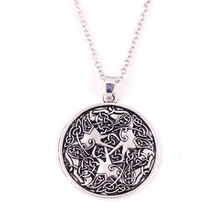 Solomon Viking Style Jewelry Necklace For Women Men Three Horse Pattern Triskele Sigils Link Chain Zinc Alloy Dropshipping 2024 - buy cheap