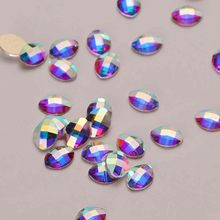 30pcs Leaf Shape 6*8mm Crystal AB Flat Back Fancy Nail Art Crystal Rhinestones For Wedding Personality Design Beads 2024 - buy cheap