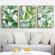 Leaves Plant Green Fresh Print Nordic Canvas Art Painting Poster Home Decor Wall Picture Living Room Bedroom Backdrop Supply 2024 - buy cheap