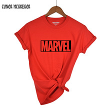 2018 модные Harajuku повседневные женские футболки в стиле панк Рок MARVEL ts хлопковая Футболка tumblr повседневные хипстерские футболки для женщин 2024 - купить недорого