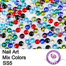 1440 шт. ss5 разноцветные Стекло свободные Камни Дизайн ногтей не исправление Стразы 2024 - купить недорого