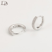 Pendientes pequeños de Aro para mujer, joyería elegante de circonita AAA, color plata, vintage, de moda, DDe018 2024 - compra barato