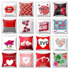 ZENGIA Love Red Pillow Case Valentine's Day Present Cushion Cover Polyester Lips Print Home Decorative Pillow Cover Pillowcase 2024 - buy cheap