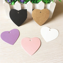 Colorful Lovely Heart Shape Blank Paper Hang Tag Handmade Product Tag Gift Wrapping Supplies Kraft Package Label 100Pcs/Lot 2024 - buy cheap