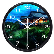 Alpine scenery Mountains Wall Clock Beautiful Home Hotel Living Room Glass Decorate 2024 - buy cheap