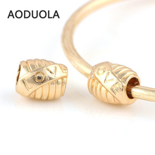 10 Pcs a Lot Gold-Color Alloy Round Beads With Love Letter DIY Big Hole Metal Charm Beads Fit For Pandora Charms Bracelet 2024 - buy cheap