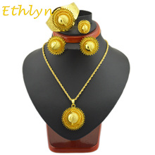 Ethlyn-Conjuntos de joyería de boda etíope, Color dorado, joyería africana, de Arabia Saudita, Nigeria y distenina, conjuntos de joyería nupcial 2024 - compra barato