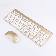 Cuerpo liso 2,4 GHz teclado inalámbrico y ratón Combo 102 teclas bajo ruido teclado inalámbrico ratón para Mac Pc WindowsXP/7/10 Tv B 2024 - compra barato