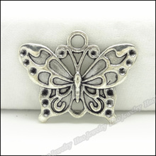 90 piezas Vintage Charms colgante de mariposa de plata tibetana pulsera de aleación de Zinc DIY collar de joyas de Metal 2024 - compra barato