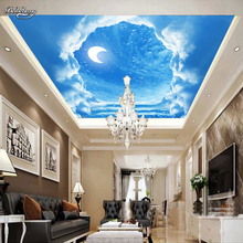 beibehang papel de parede para quarto hotel restaurant mural wallpaper blue sky moon zenith ceiling mural wallpaper 2024 - buy cheap